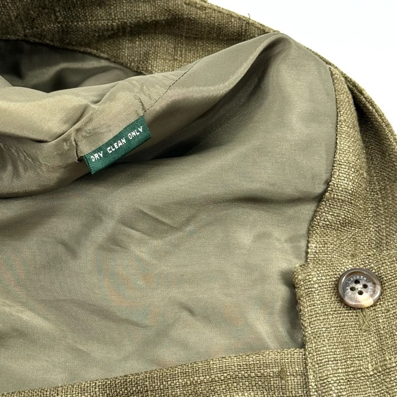 Ralph Lauren Tassah Woven Silk High Rise Olive Straight Leg Trouser - Picture 9 of 10